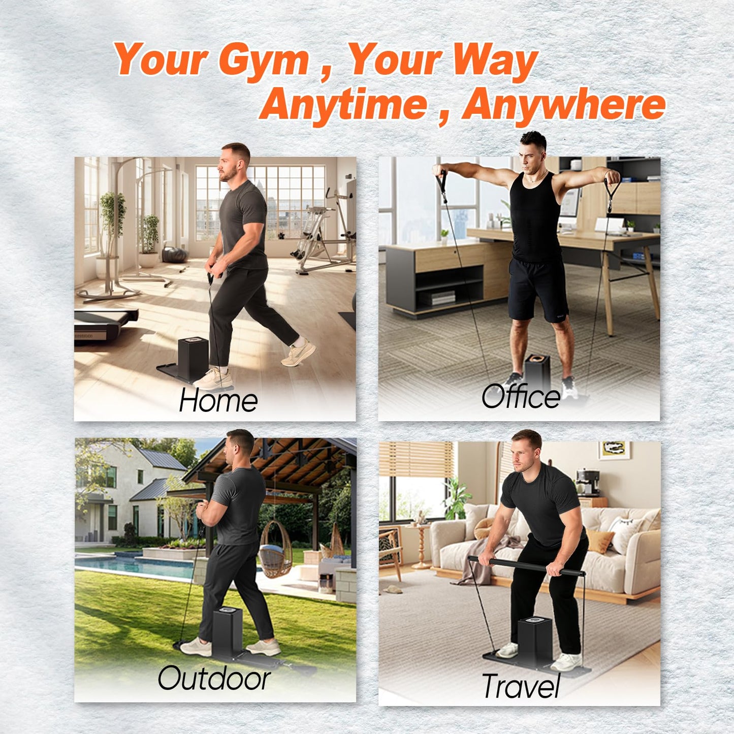 SR3 PRO Portable Smart Home Gym | All-in-One 5-180LBS Resistance Adjustable Trainer for Full Body Strength Training | Foldable Fitness Equipment for Home,Outdoor & Travel Use