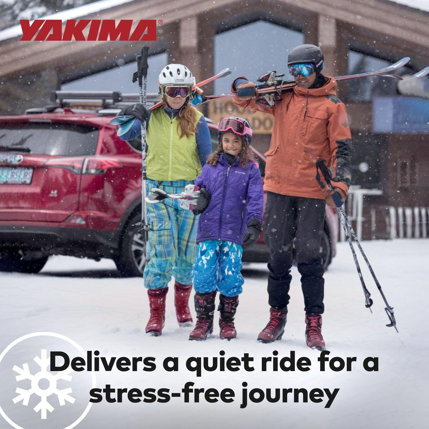 YAKIMA, FreshTrack Ski & Snowboard Mount, Fits Most Roof Racks, 6 Ski Pairs/2 Snowboards