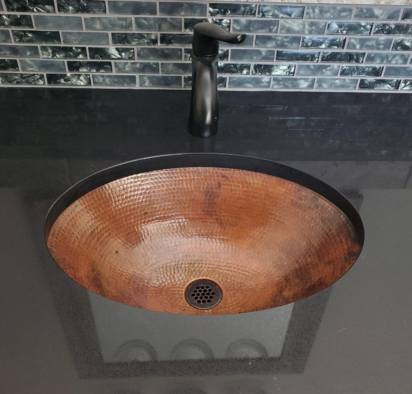 Simply Copper 19" Oval Copper Drop In or Under Mount Bath Sink in Natural Patina