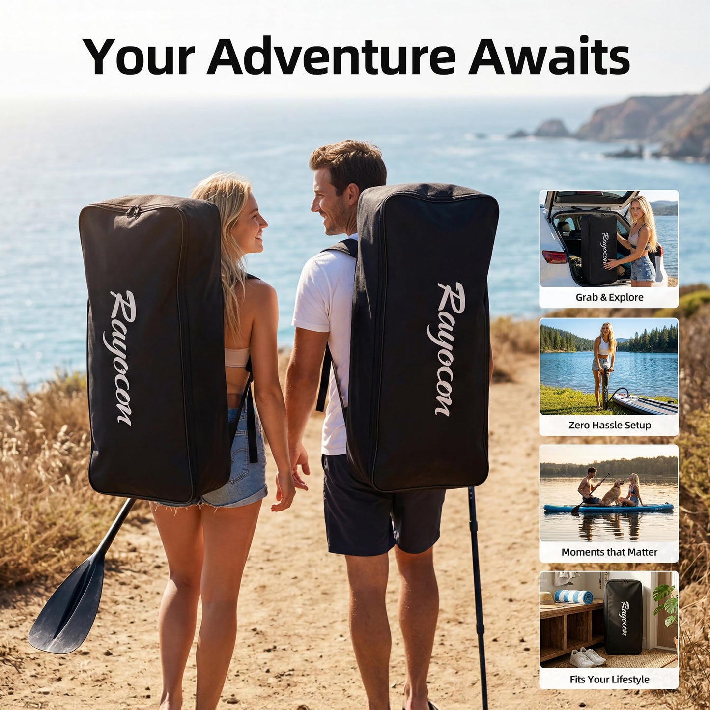 Inflatable Stand Up Paddle Board 11'×34" Extra Wide SUP, Ultra-Stable for Adults & Dog, 450lbs, Dual Chamber Pump, Fiberglass Paddle, Military Grade Dual Layer, Jellyfish Flow Design(Green)