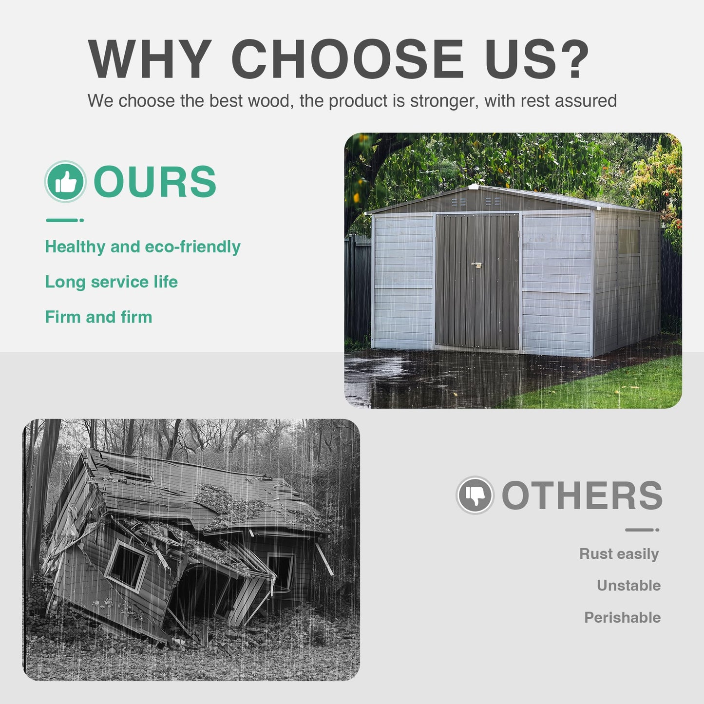 Jaxenor 5x3 FT Outdoor Wood Storage Shed, Garden Tool Shed with Windows, Outside Storage Shed Waterproof for Backyard, Garden, Patio, 4 Vents (Without Floor) Gray