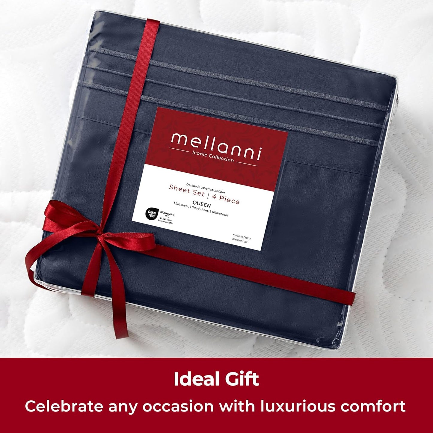 Mellanni Twin Sheets Set - 3 PC Hotel Luxury Bedding | Extra Soft, Cooling, Wrinkle-Resistant (Navy Blue)