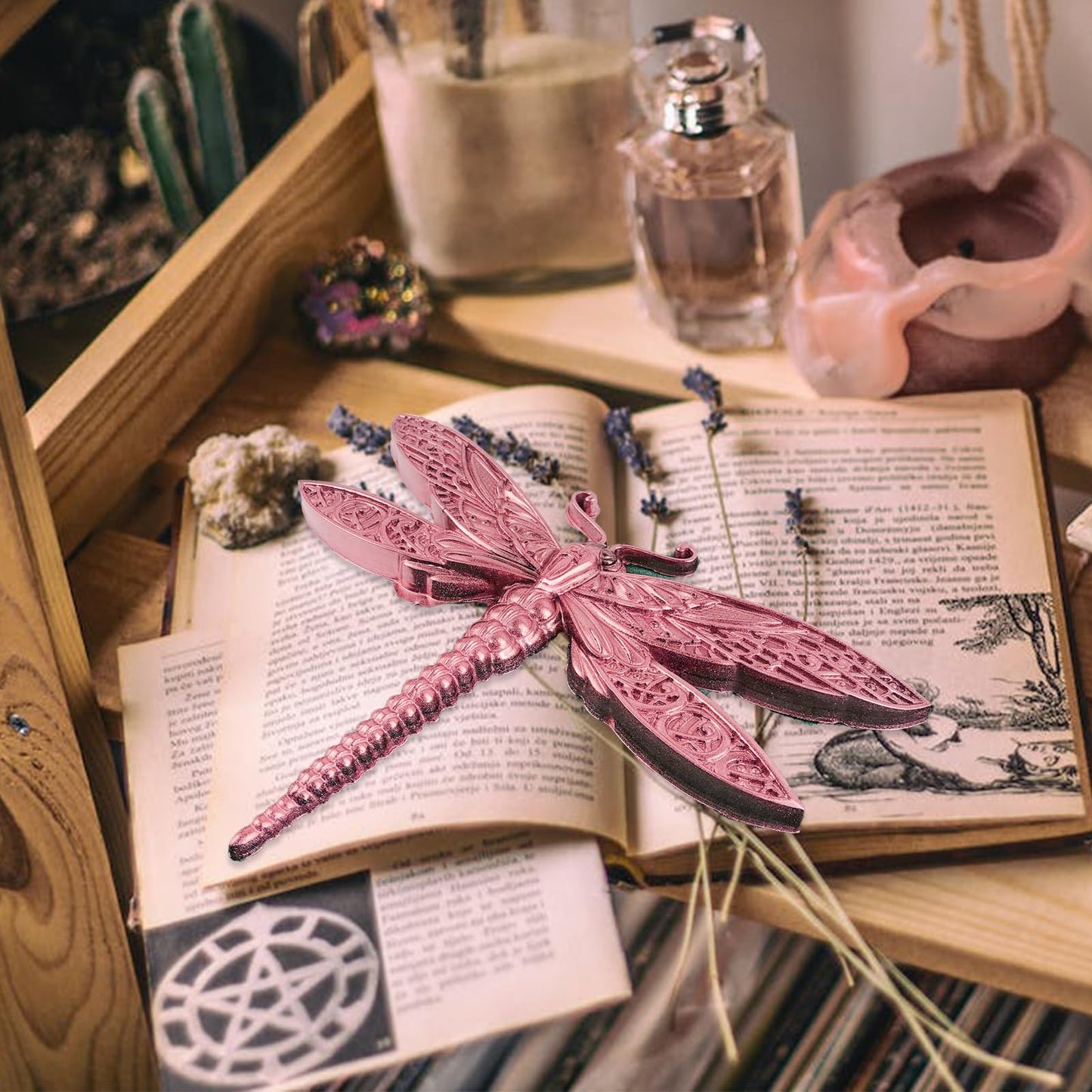 2PCS Dragonfly Silicone Mold Large Epoxy Resin Dragonfly Shape Molds 3D Unique Animal Pendant Wall Hanging Mould Resin Accessories Insect Series Chocolate Cake Fondant Decorating Silicone Mold