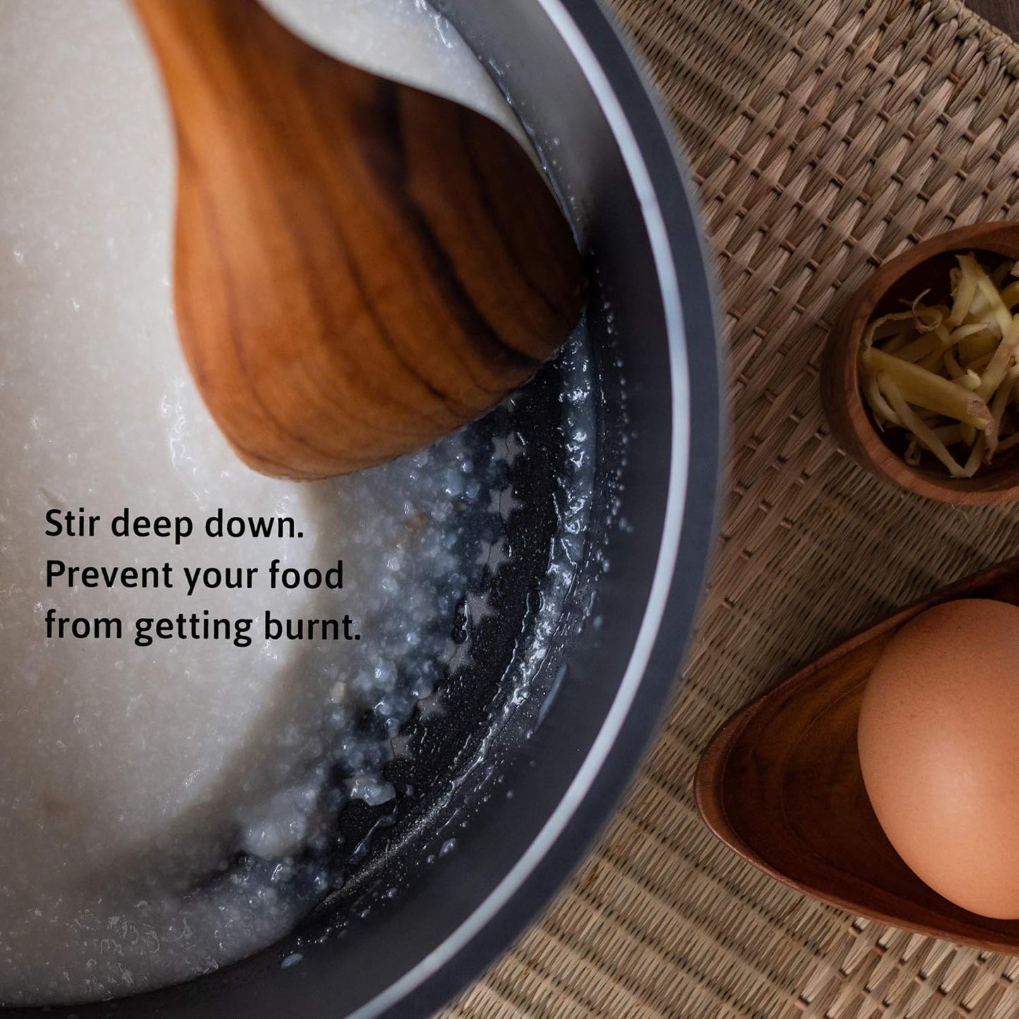 FAAY 13.5" Corner Spoon, LEFT Hand Scraper, Wooden Cooking Spoons from High Moist Resistance Golden Teak Wood