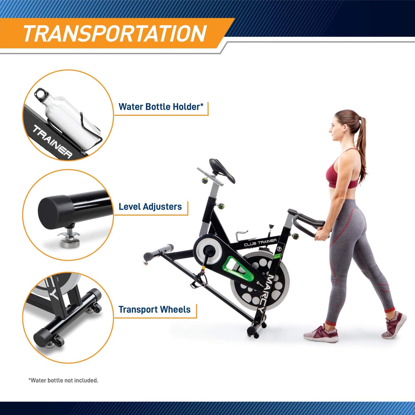 Marcy Club Revolution Bike Cycle Trainer for Cardio Exercise XJ-3220