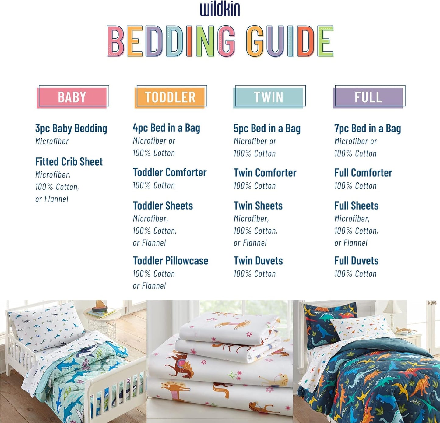 Wildkin 100% Cotton Kids Pillowcase - Soft, Breathable Standard Size (20x30) - Horses