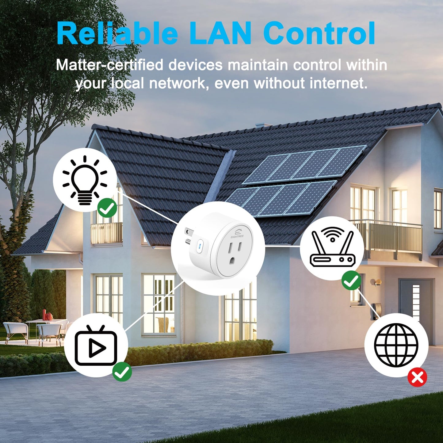 EIGHTREE Matter Smart Plug ππΌπΊπ²πΈπΆπ π¦ππ½π½πΌπΏππ²π± πππ― π₯π²πΎππΆπΏπ²π±, Smart Plugs That Compatible with Alexa & Google Home, WiFi Plug w/Remote Control, Timer & Schedule 2.4GHz Wi-Fi