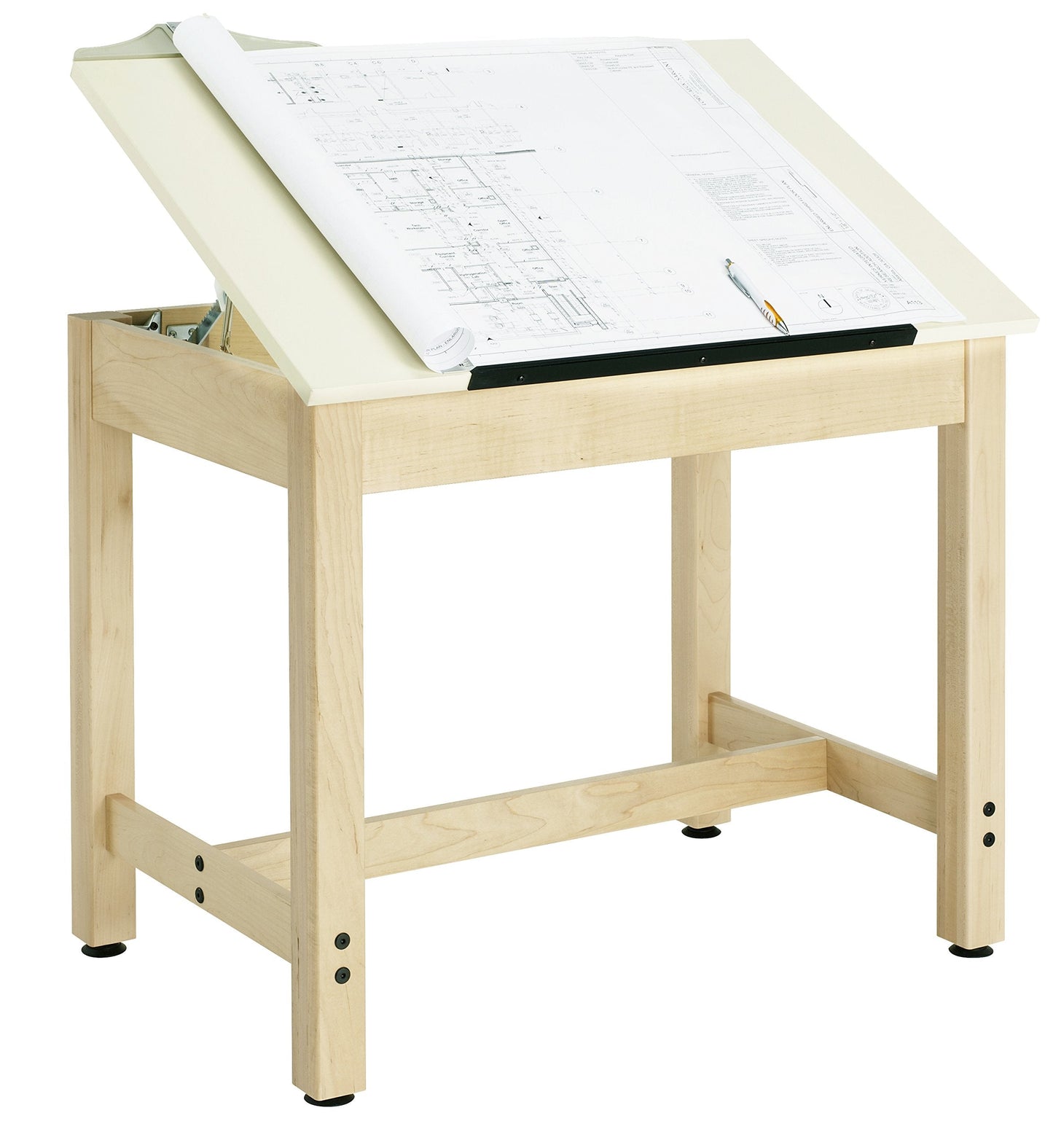 Diversified Woodcrafts DT-61SA UV Finish Solid Maple Wood Art/Drafting Table with Drawer, 42" Width x 39-3/4" Height x 30" Depth