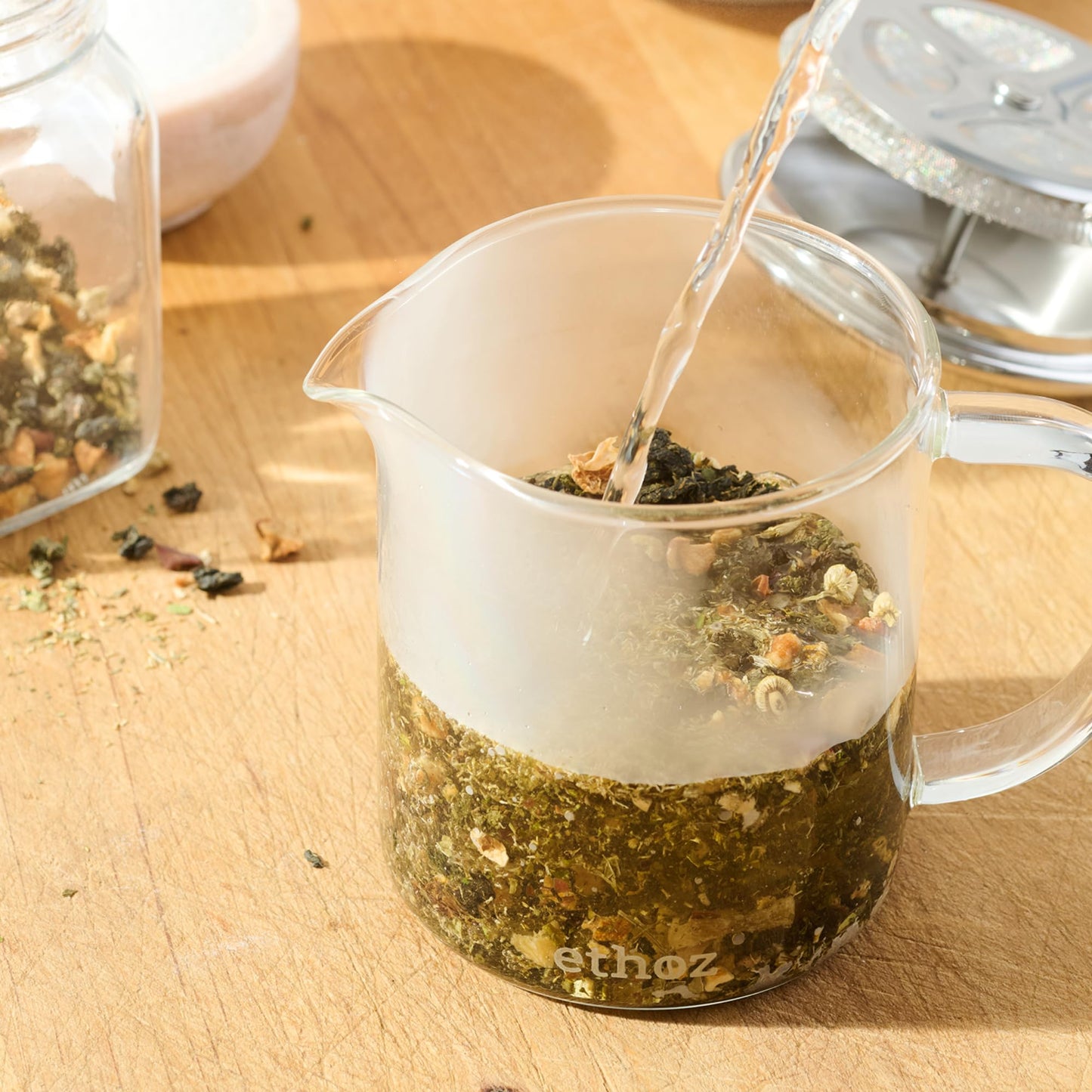 Ethoz® by Planetary Design Glass Tea Brewer – Premium Loose-Leaf Infuser, Borosilicate Chamber, Stainless Steel Strainer, 14 fl.oz. / 400 mL, Minimalist Design, Sustainable & Easy to Clean