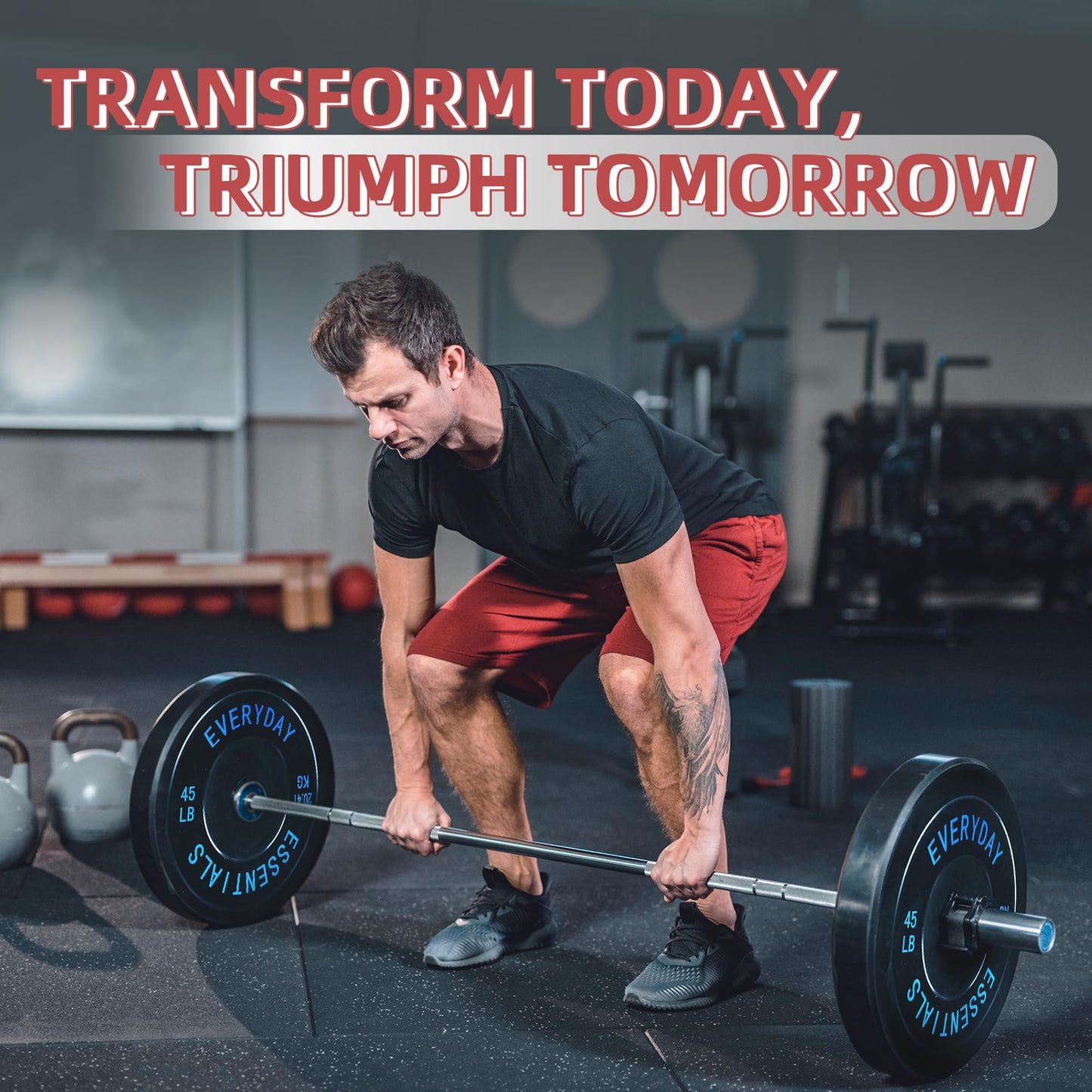 Fitvids Olympic Bumper Plates Set 2' Weight Plates for Strength Training & Weightlifting Set: 280 lbs (4x 10LB+2x 15/25/35/45 LB Pairs)