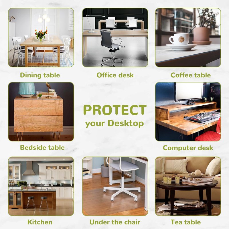 Eisdroma 60 Inch Round Clear Table Cover Protector, Clear Round Protector for Dining Room Table, 1.5mm Thick Waterproof Round Plastic Vinyl Table Pad
