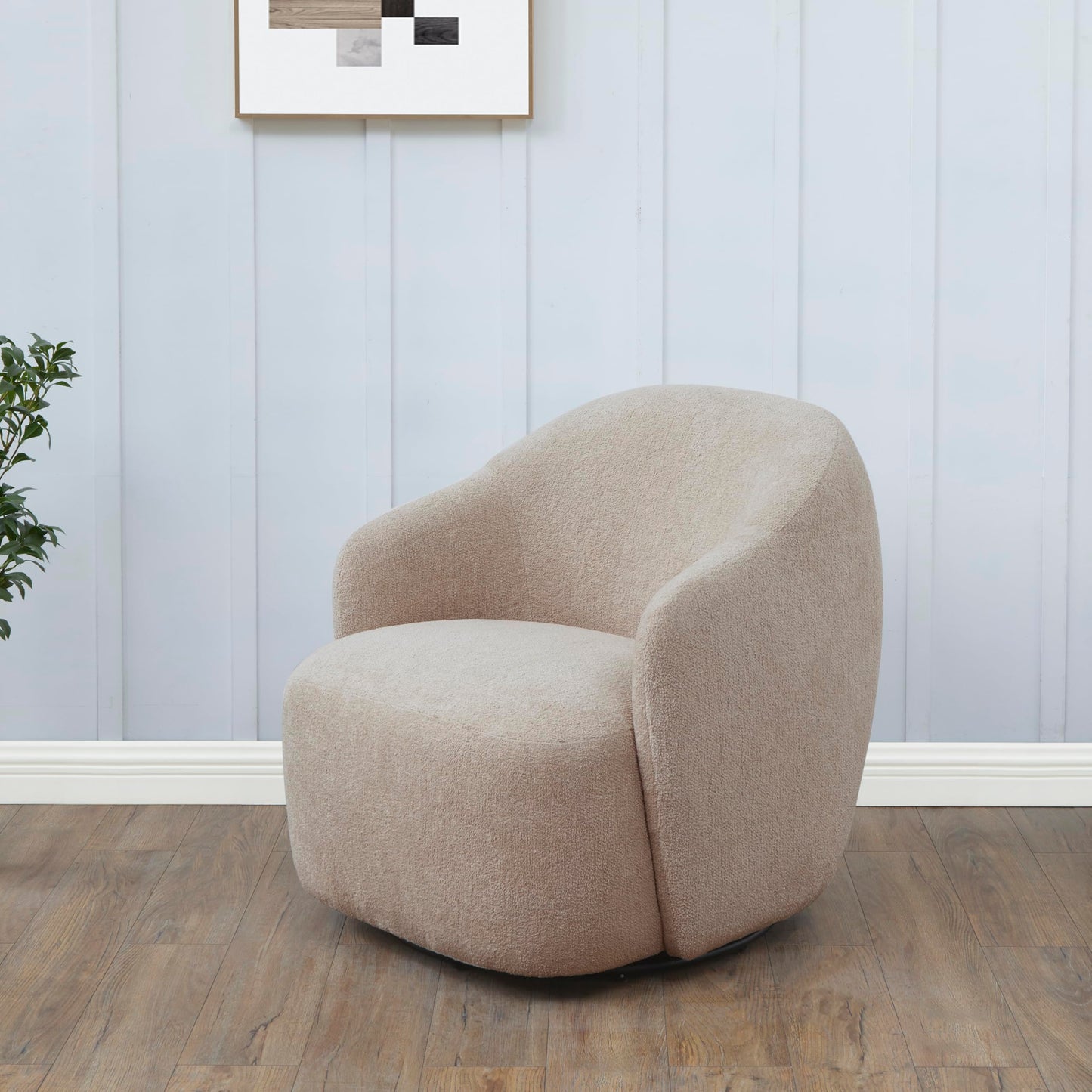 SAFAVIEH Couture Collection Peitra Oatmeal Boucle Accent Chair (Fully Assembled)