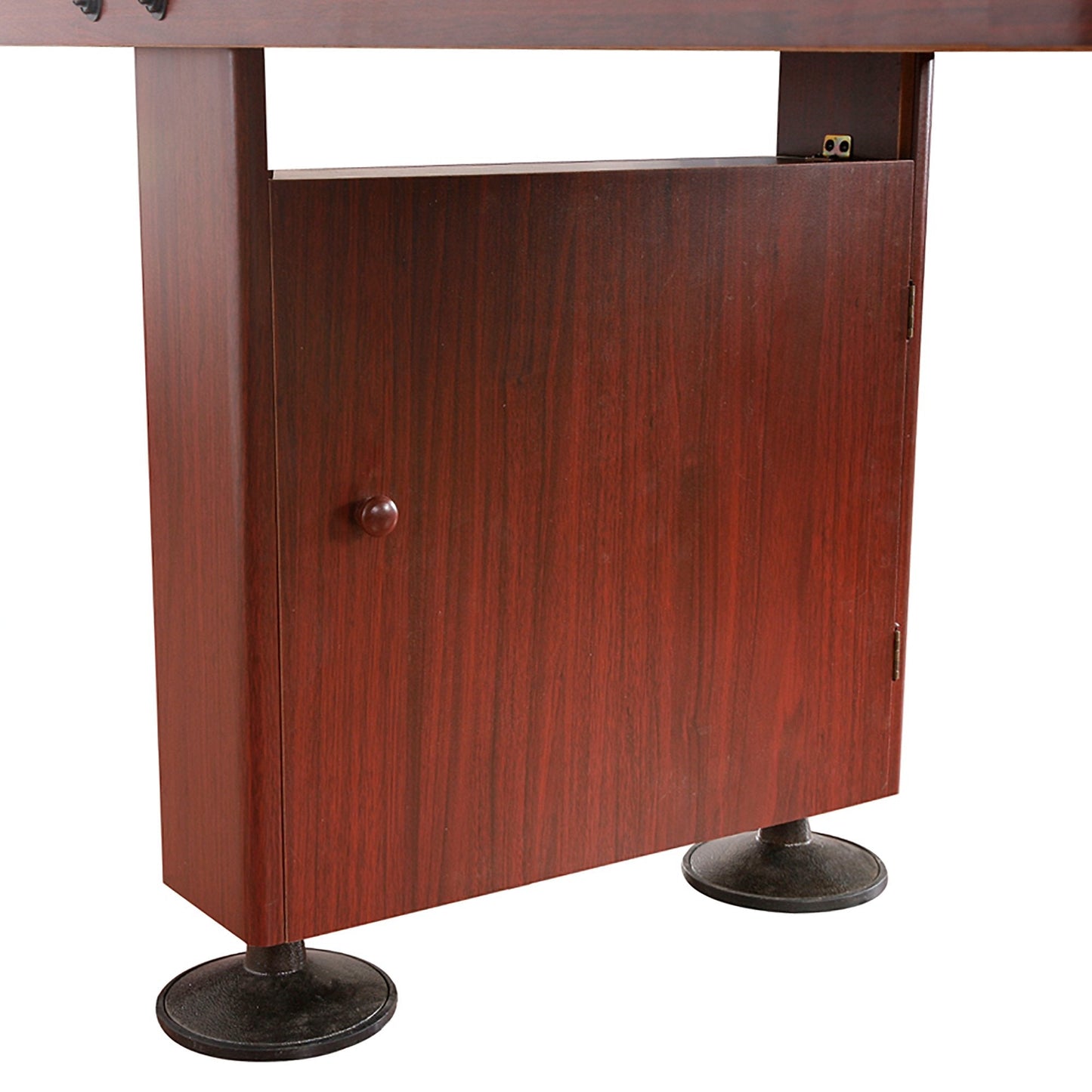 Challenger Shuffleboard Table with Dark Cherry Finish, Hardwood Playfield, Storage Cabinets, Climate Adjusters, Leg Levelers, 8 Pucks, Brush and Wax
