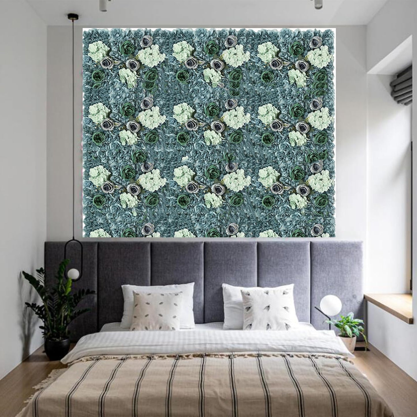 JIIPOREGJ Artificial Flower Backdrop 3D Flower Wall Panels 23.62 X 15.75 Inch,for Wedding Party Baby Bridal Shower Home Hanging Photo Background,10pcs