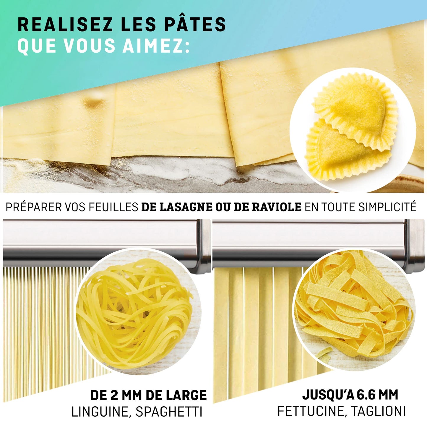 Manual Pasta Maker with Dryer - Multi-Pasta Stainless Steel Italian Flat Dough Machine with Adjustable Setting, Sharp Cutter, and Hand Crank - Fresh Homemade Noodles, Spaghetti, Lasagne | By VeoHome…
