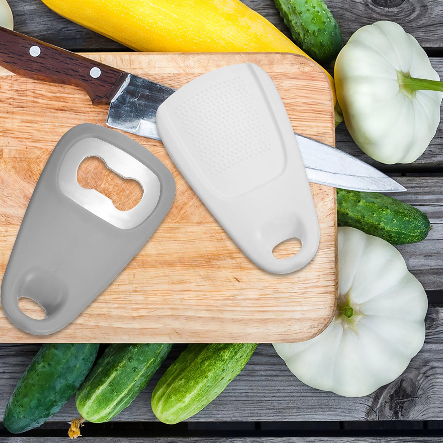 HOLIDYOYO Kitchen Tool Set 5 Pieces with Potato Peeler Cheese Grater Pizza Wheel Bottle Opener and Fruit Peeler Compact Space Saving Kitchen Gadgets for Home Cooking