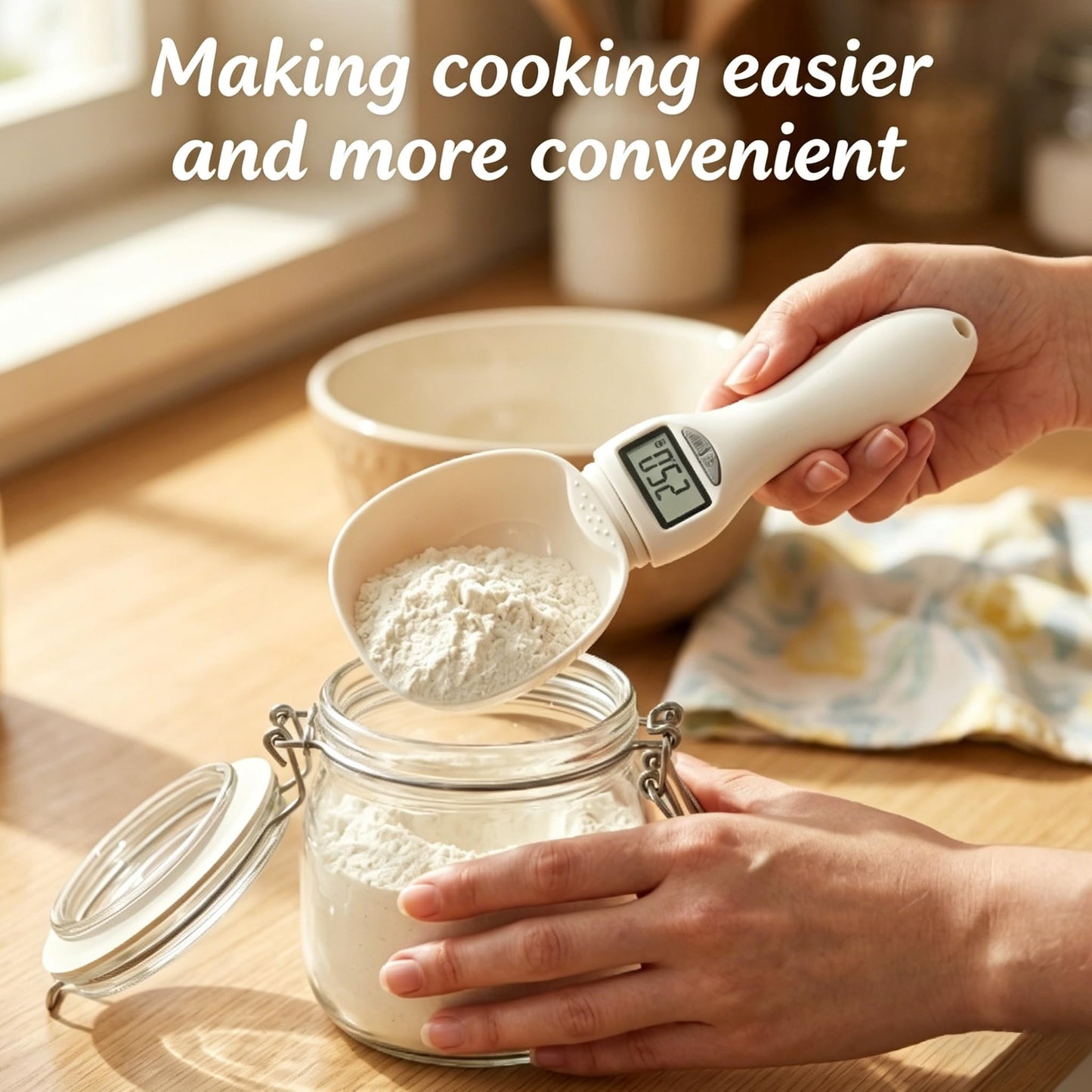 2PCS Digital Measuring Spoon Scale, Electronic Measuring Food Spoon Scale with LCD Display, 800g / 0.1g High Precision Household Weighing Scoop for Kitchen Cooking, Baking