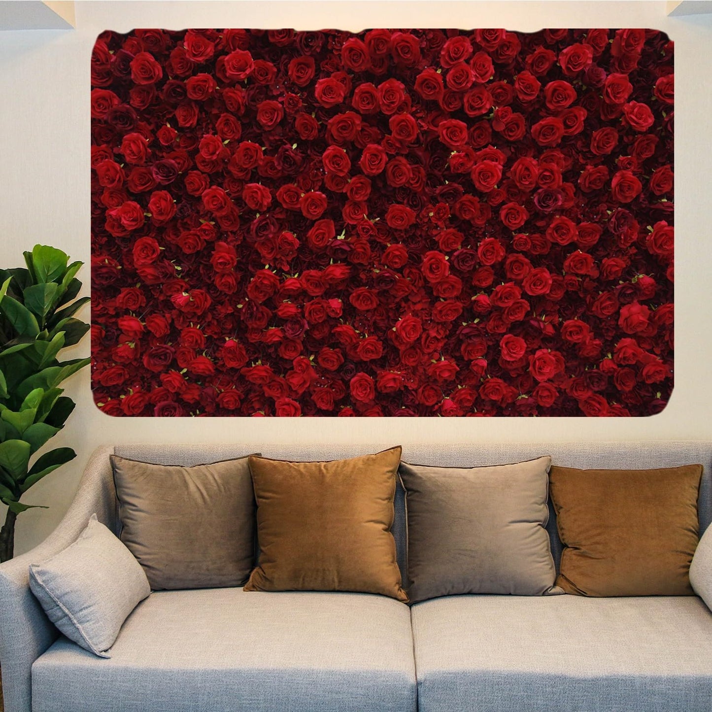Somsiwey Artificial Flower Wall Panels, Elegant 5D Silk Rose Peony Flower Wall Backdrop Fake Flowers Wall Panel for Party Wedding Baby Bridal Shower Event Photo DIY
