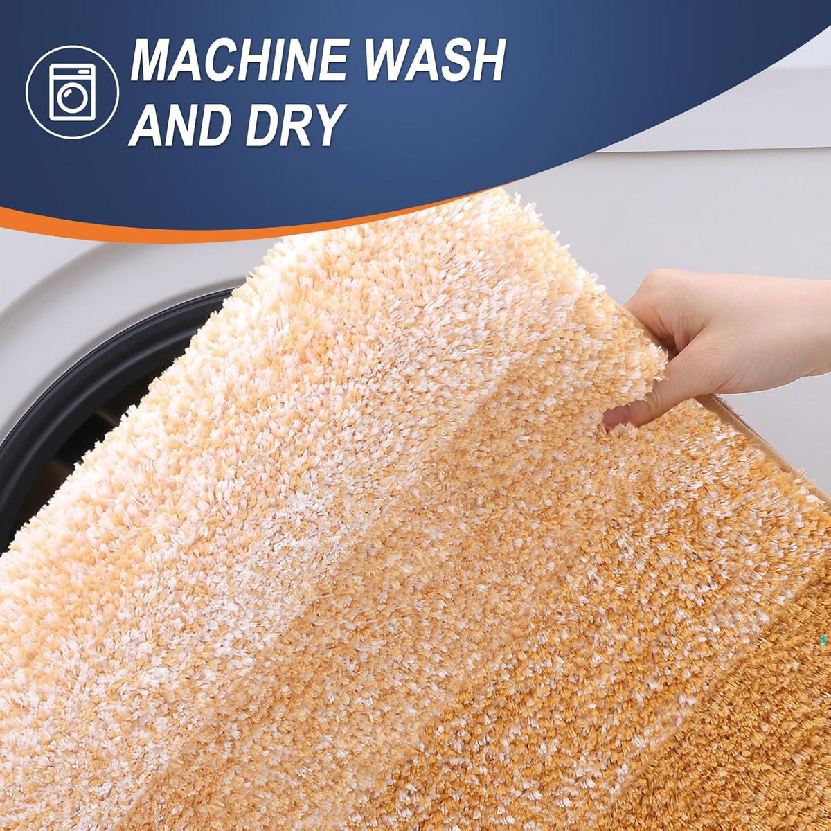 OLANLY Large Bathroom Rugs - Extra Soft Microfiber Mat 54x24 | Quick Dry & Washable, Golden Yellow