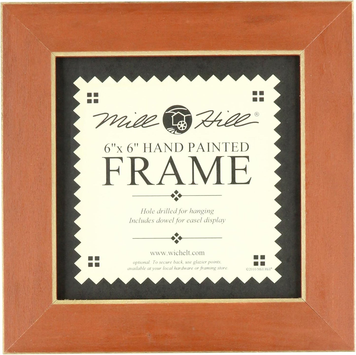 Mill Hill Wooden Frame, Rust, 8 by 8-Inch