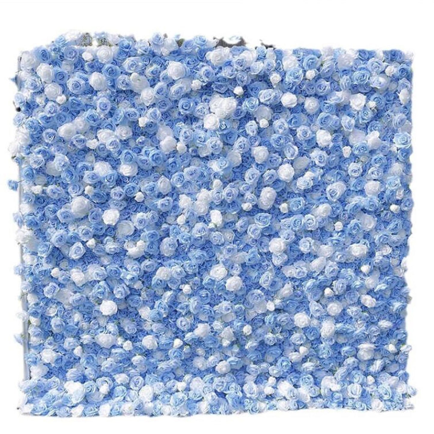 Artificial Flower Wall Backdrop Panels,Blue And White Roses Handmade Romantic Large Fabric-Based 3D Simulated Flower Wall Background Wall,Wedding Decoration Props Decorative C,3m*3m/10*10FT