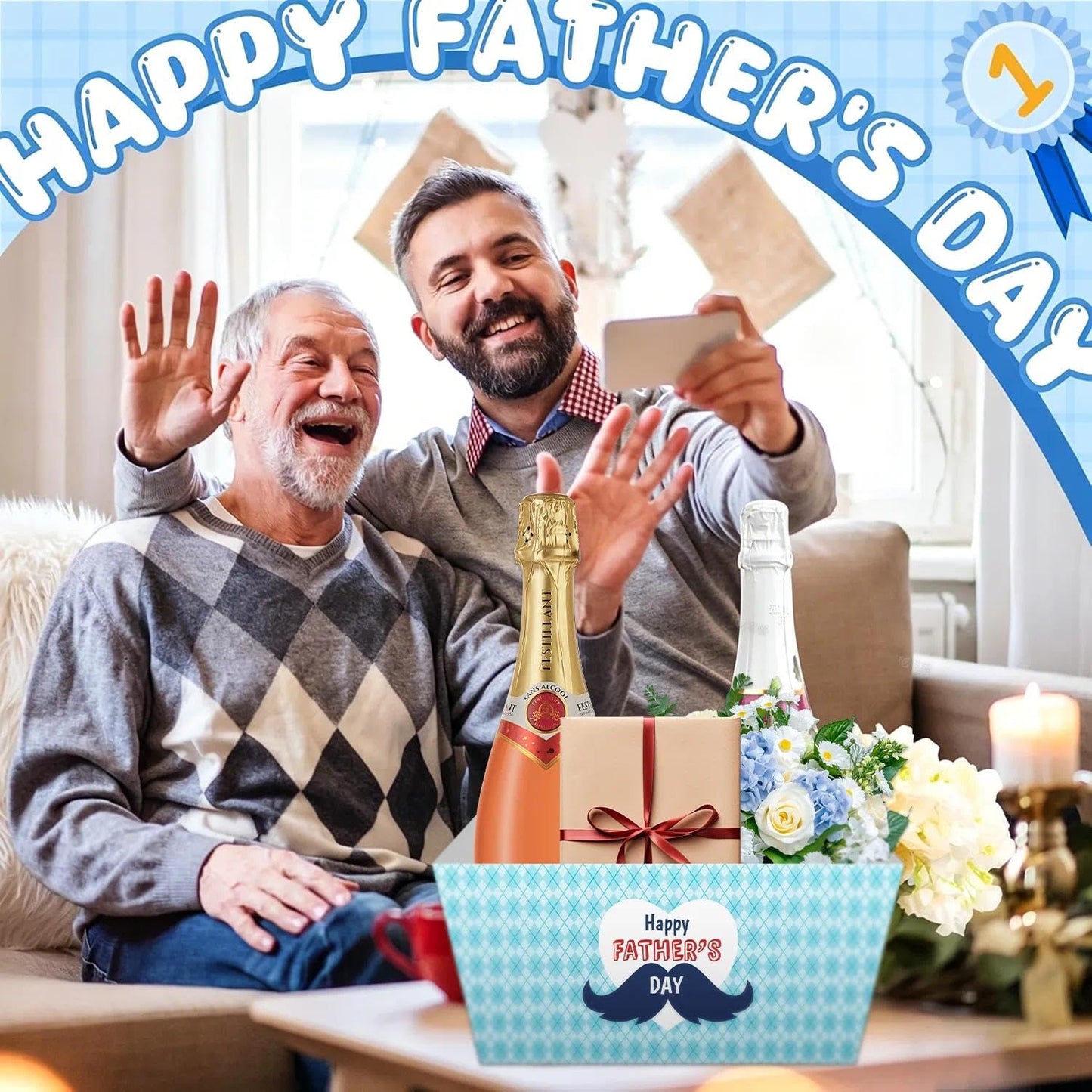 ysmile 12 Pack Fathers Day Empty Gift Basket Kit with Cellophane Bag Ribbon Bow DIY Gifts to Fill in Bulk for Dad, Grandpa, Husband