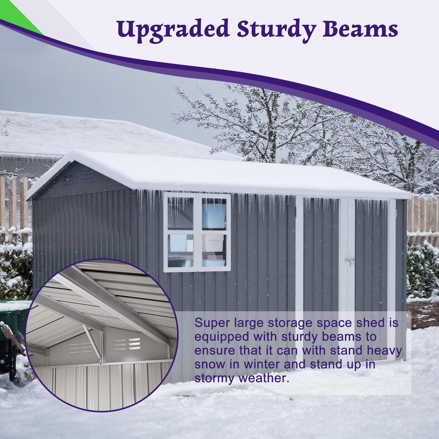 YOPTO 10X8 FT Outdoor Storage Shed,Metal Shed W/Window,Floor Frame & Lockable Swing Door,Garden Tool House W/ 4 Air Vents & Sloped Roof,for Backyard Patio Lawn,Gray
