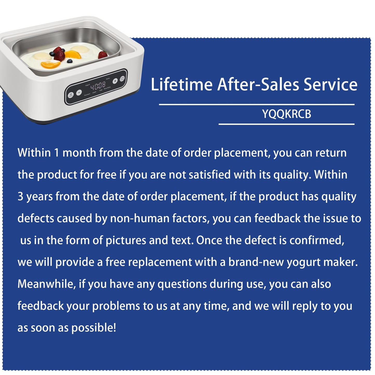 1.7-Quart Yogurt Maker with Adjust Temp(21°C-48°C/70°F-118°F) & Time(1-99h),110V-240V Auto-adaptive,Steel Inner Pot,BPA-free,Celsius Increment,Real-Time Countdown LED Display (Without GLass Jars)