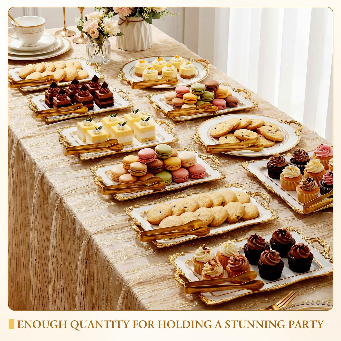 Thenshop 24 Pcs Small Serving Tongs, Mini Ice Tongs Stainless Steel 4.25 Inches for Serving Food Parties Catering Appetizer Charcuterie Weddings Desserts Buffets Coffee Bar(Golden)