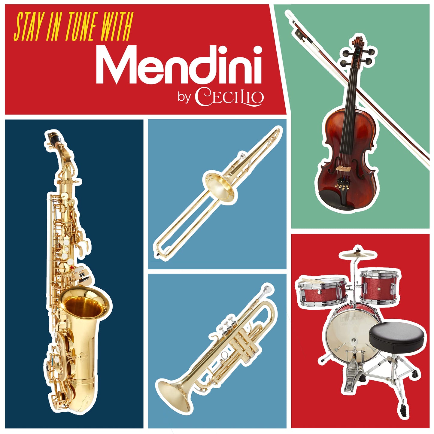 Mendini by Cecilio Drum Set, 5 Piece 16 Inch Junior Drums Kit with Bass, Toms, Snare Drum, Cymbal, Hi-Hat, Drumsticks & Seat for Beginner (Metallic Silver)
