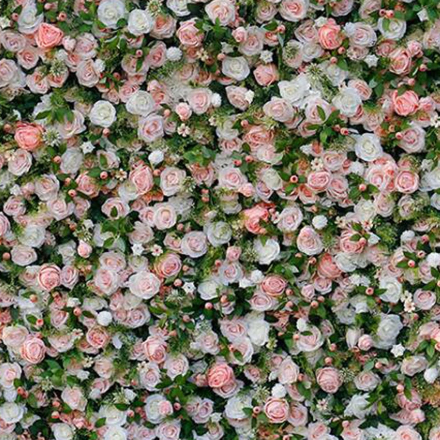 JIIPOREGJ Handmade Large Artificial Flower Wall Backdrop Panels,Rose with Green Leaves Wedding Backdrop 3D Floral Wall Fabric Flower Wall for Party Baby Shower Bridal We,One Color,1m*1m/3.28 * 3.28FT