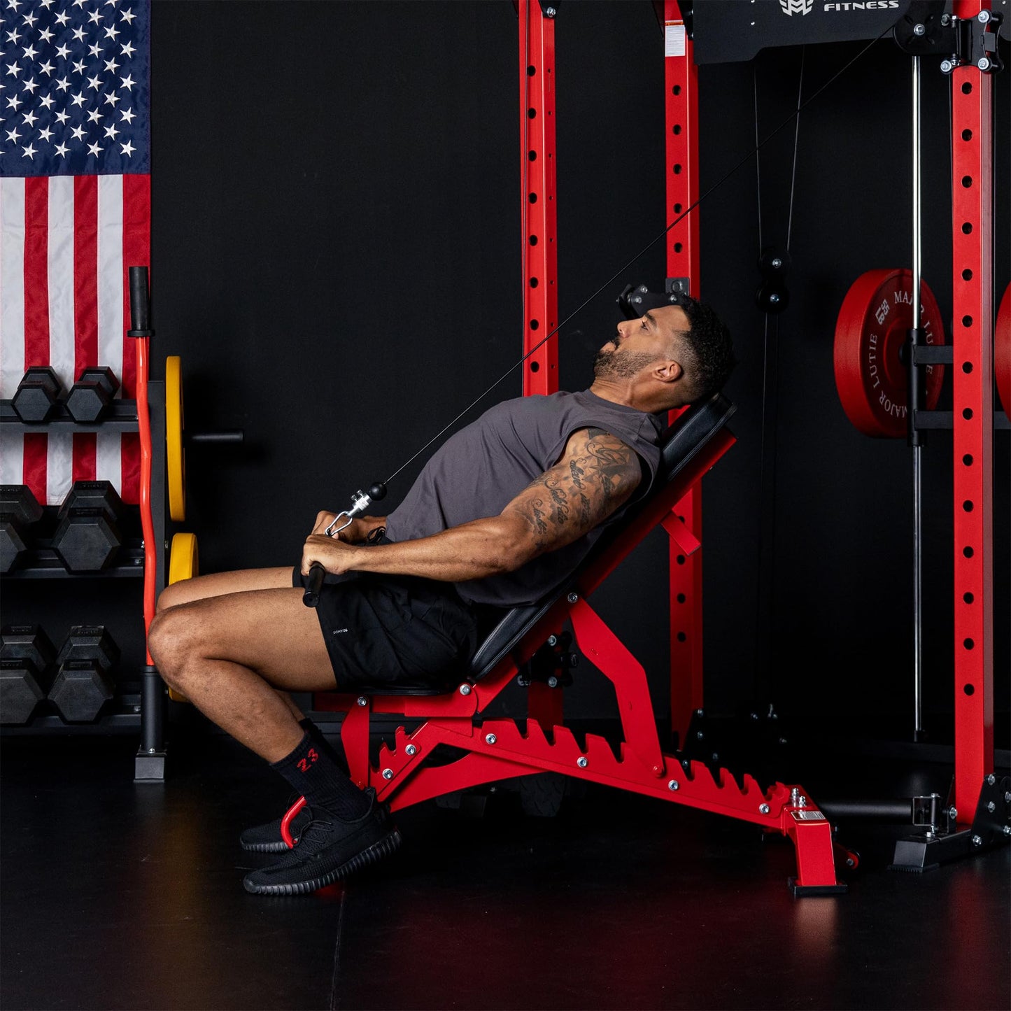 MAJOR FITNESS Adjustable Weight Bench (Elite Version) - 1300LB Capacity, 32 Positions for Strength Training, Bench Press, and Full-Body Workouts for Home or Garage Gym, Red