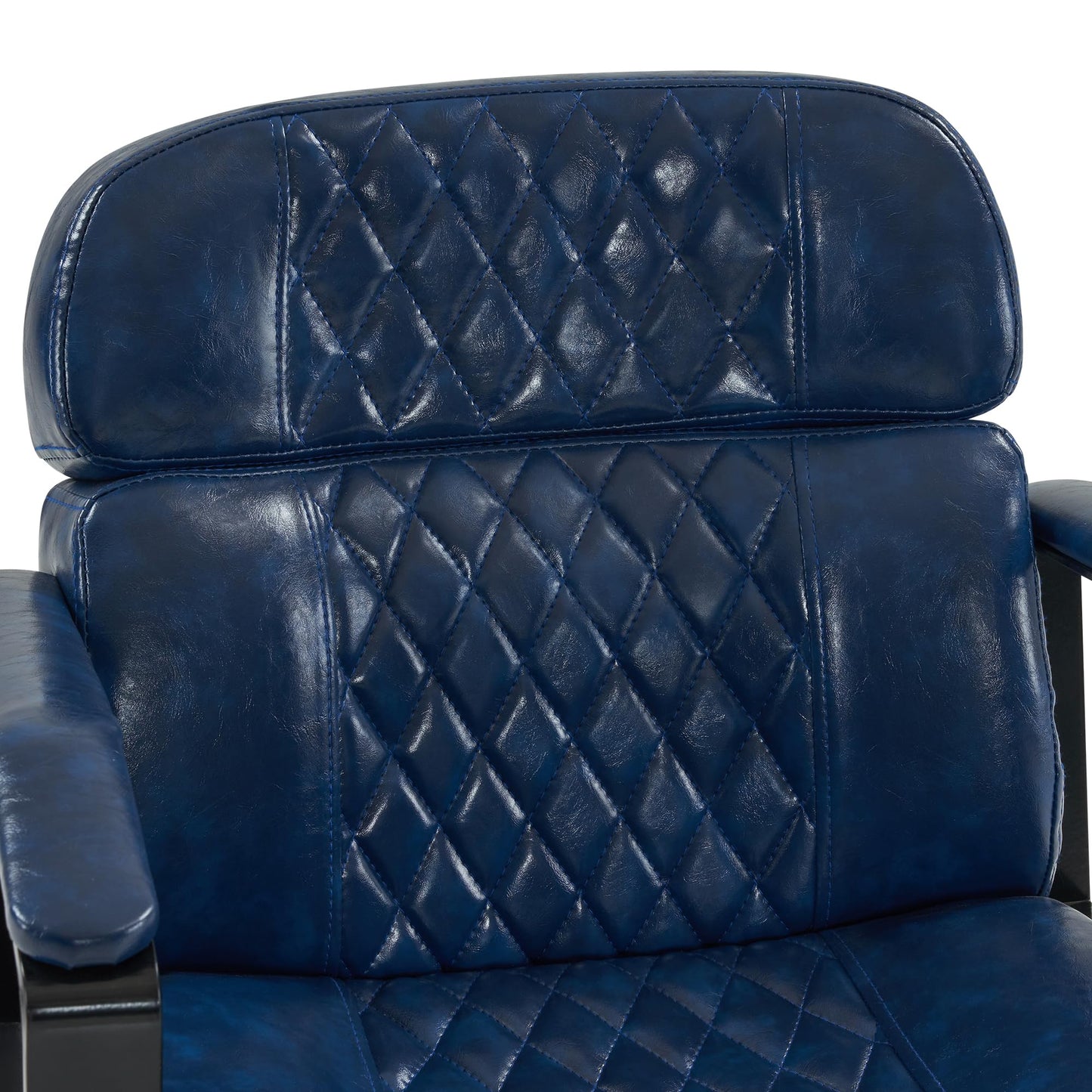 BarberPub Classic Barber Chair, 440Lbs Hydraulic Pump Manual Recliner Salon Chair for Hair Stylist, Home&Beauty Salon, Barbershop, Salon&Spa Equipment 3068 (Blue)