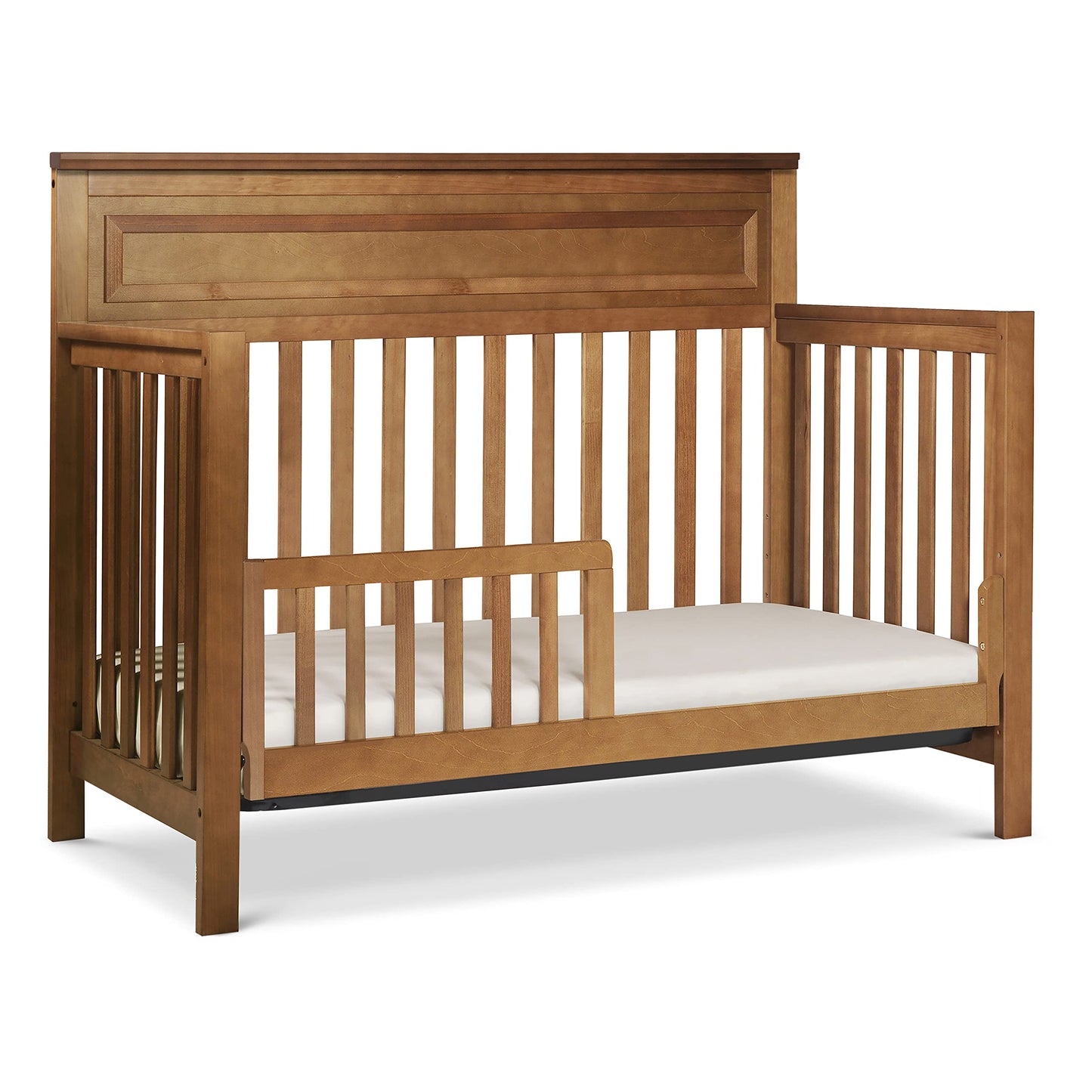 daVinci Autumn 4-in-1 Baby Crib Convertible to Toddler Bed, Daybed, Full-Size Bed - Easy Assembly - GREENGUARD Certified - 4 Adjustable Mattress Heights - Conversion Kit Sold Separately, Chestnut