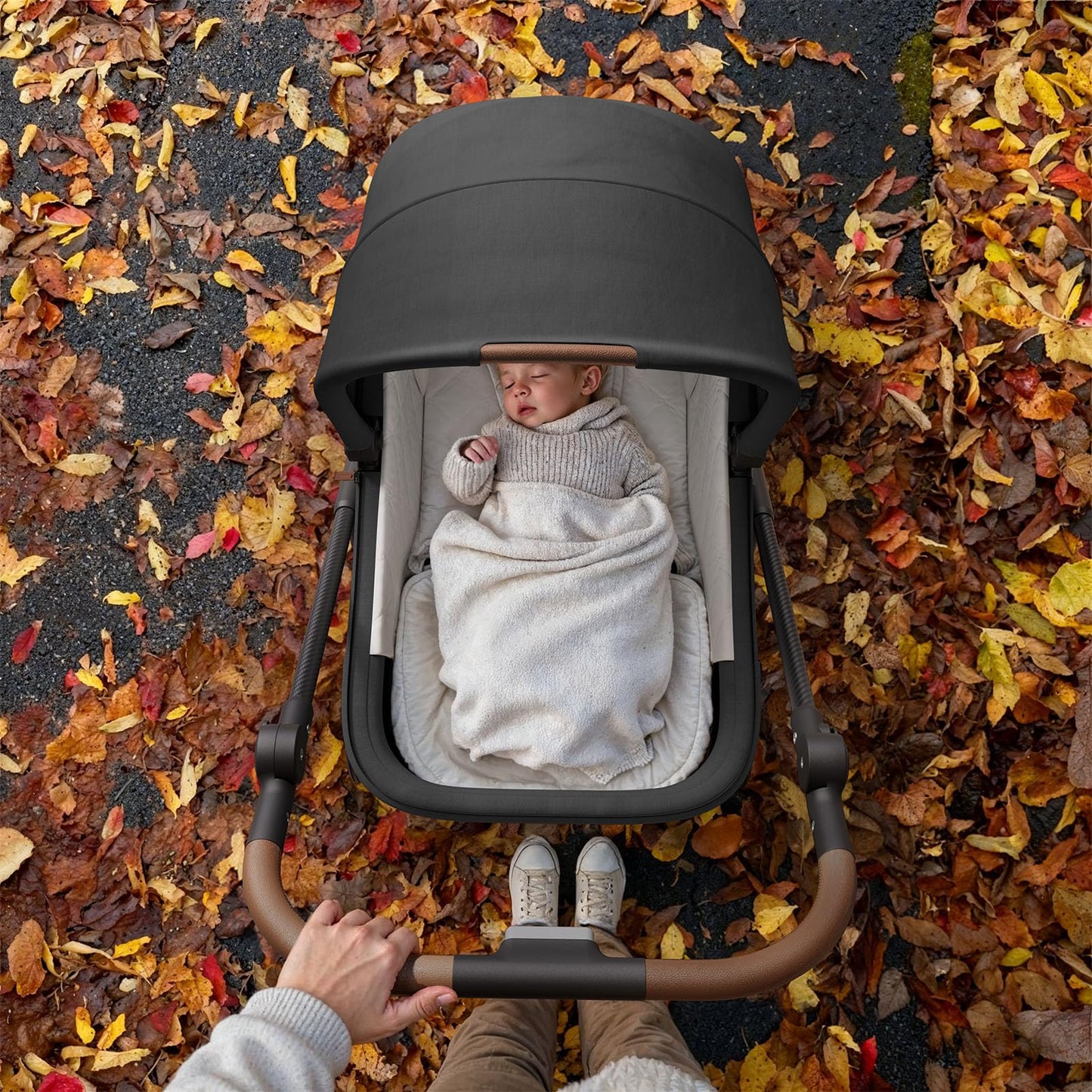 MAMAZING Air Lux Baby Stroller with Bassinet from Newborn to 50 lbs, Strength Carbon Fiber Frame Only 15.8lbs, Bassinet Stroller Included Reversible Seat, Car Seat Adapter & Large Storage Basket