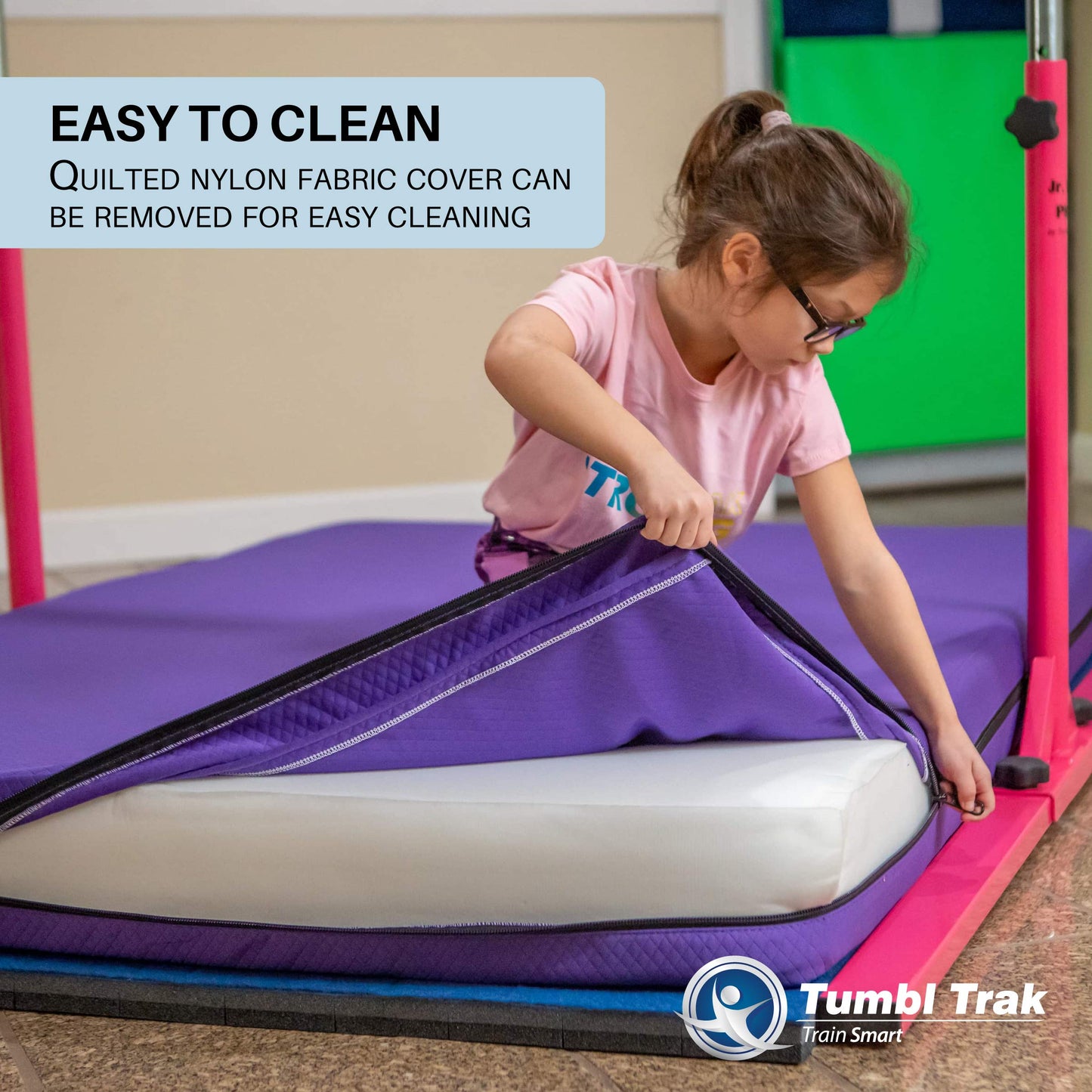 Tumbl Trak Home Practice Mat, 4 ft x 6 ft x 6 in, Soft Pillow Mat, Thick Gymnastics Landing Mat for Home(Purple)