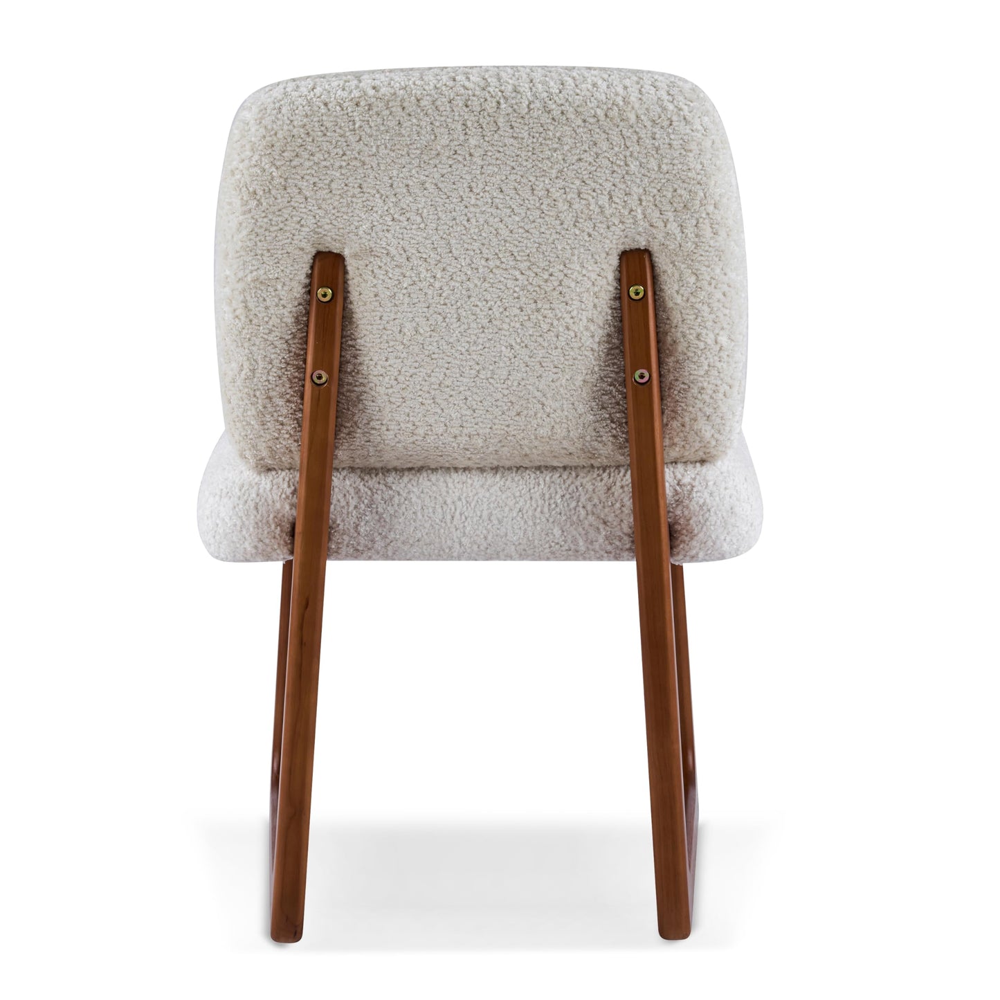 Christopher Knight Home Valora Boucle Upholstered Dining Chairs Set of 2, Modern Dining Chair with Sled Base, Wooden Armless Kitchen Chairs with Solid Back, Extra Seat for Dining Room, Beige + Brown