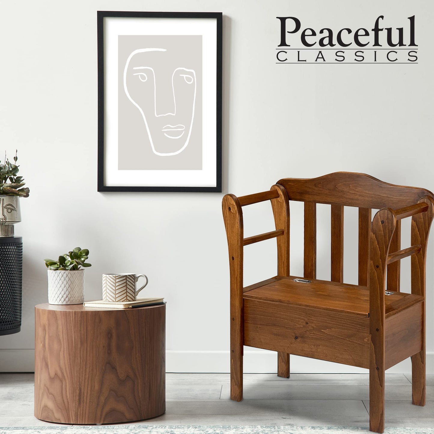 Peaceful Classics Bench with Storage - Small Wooden Storage Bench for Entryway, Hallway, Mudroom, Farmhouse, Bedroom, & Living Room, Amish Handmade Furniture Storage Organizer, Cherry