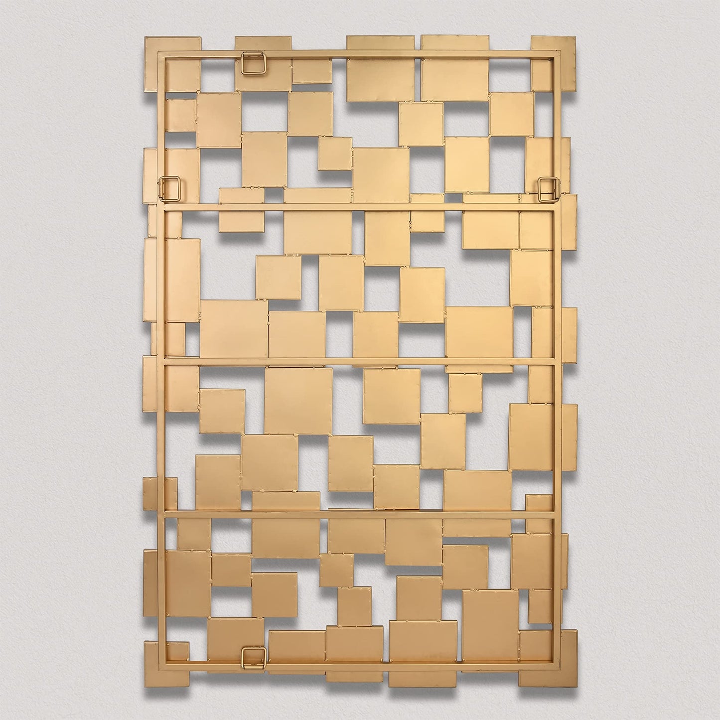 NXHOME Gold Modern Wall Mirror - 45"×30" Large Metal Framed Decorative Mirror, Unique Mosaic Design Wall Mirrors for Living Room Entryway Hallway Home Art Decor