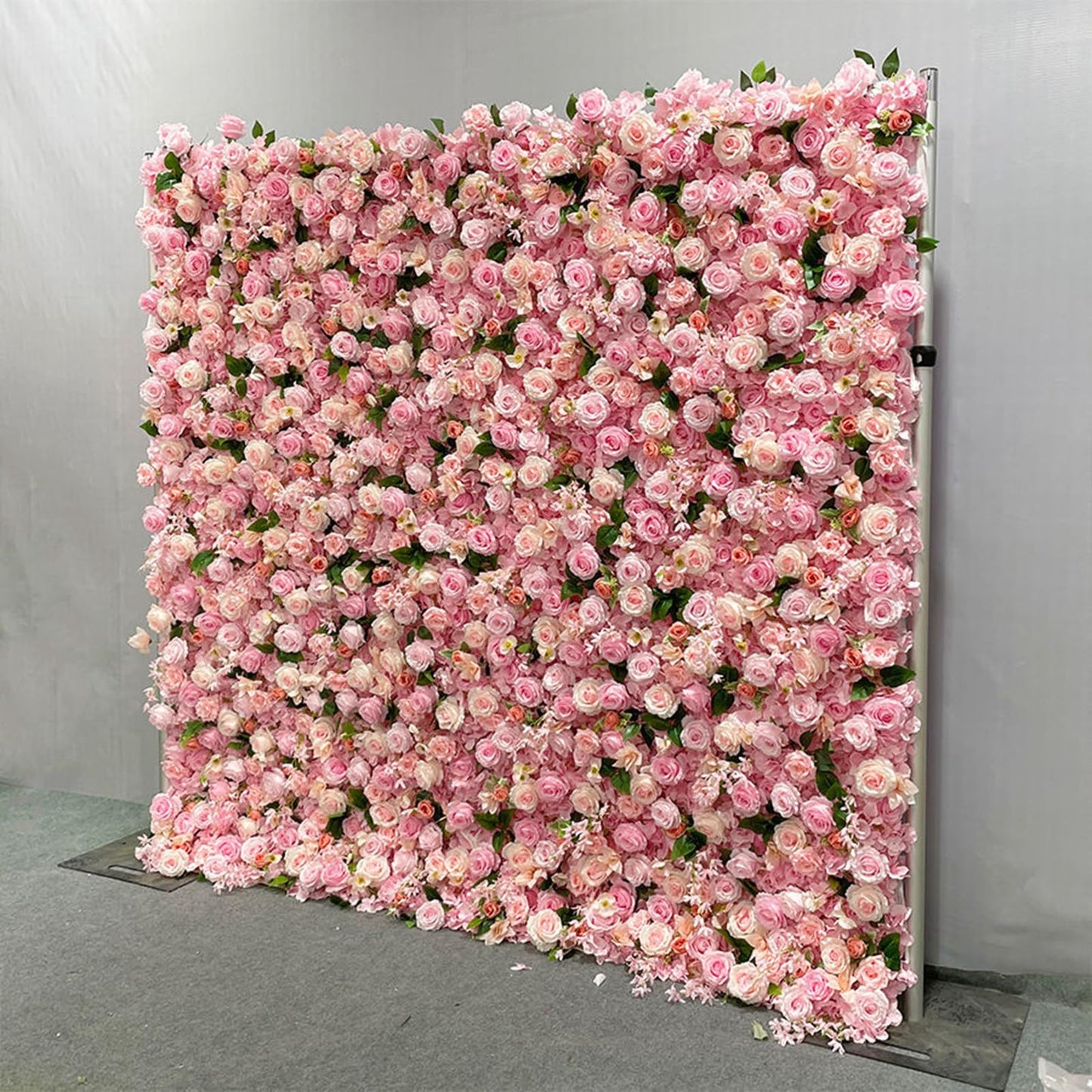 UYCVT Handmade Pink Champagne Flowers Rose Wall Large Artificial Flower Wall Backdrop Panels Rose Wedding Backdrop 3D Floral Wall Fabric Flower Wall for Bridal Weddin