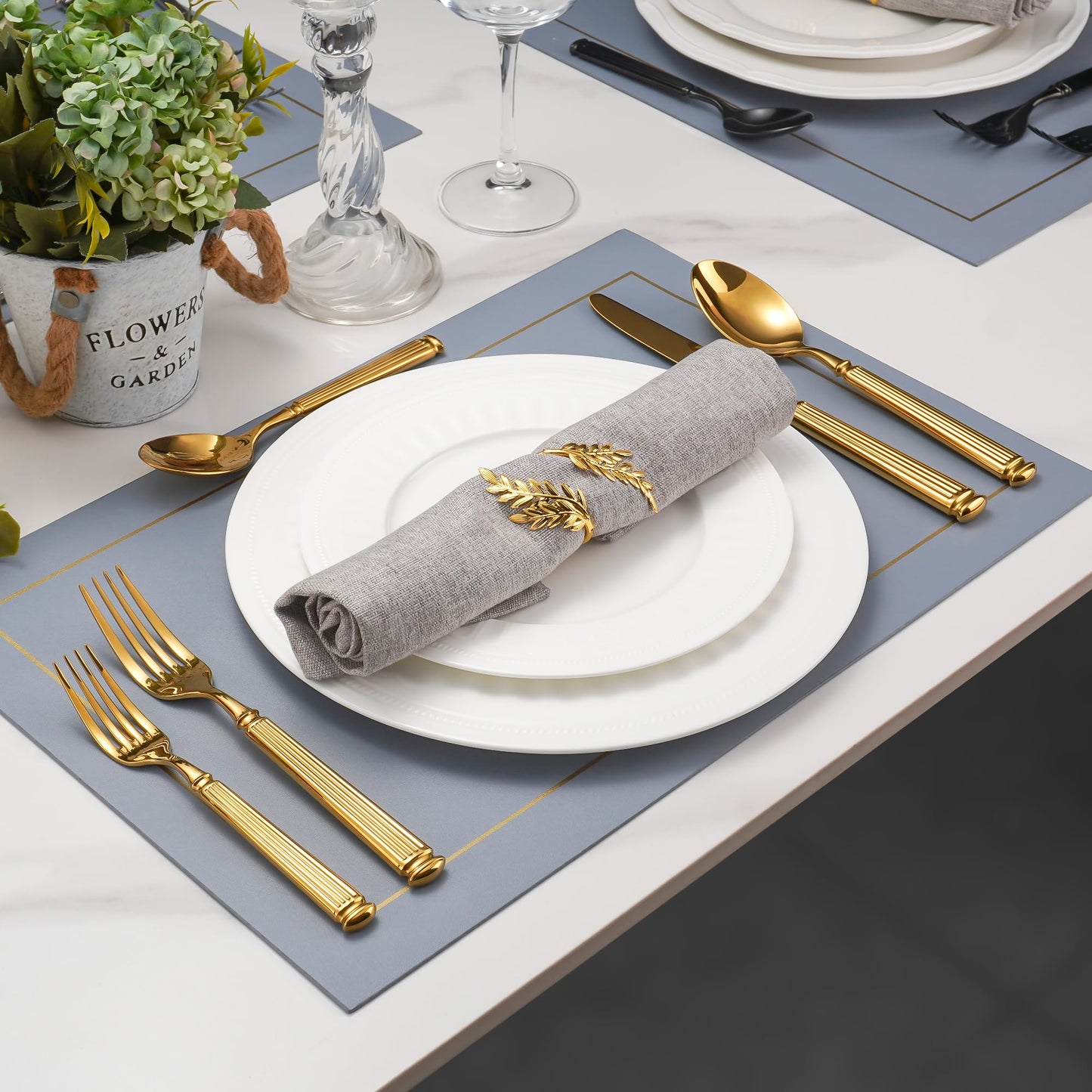 60-Piece Extra Thick Flatware Set, Heavy Duty Gold Silverware Set for 12, 18/10 Stainless Steel Flatware, Perfect for Weddings, Gift, Everyday Use