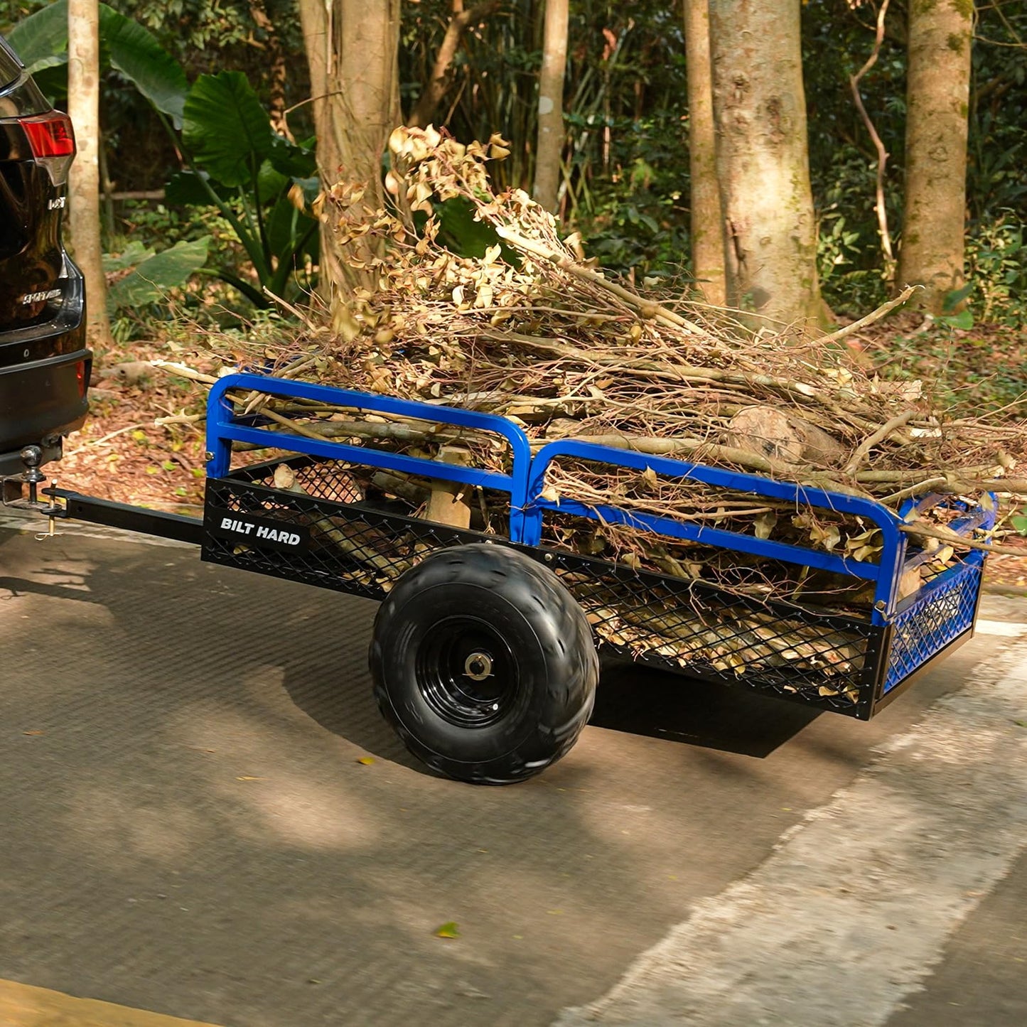 BILT HARD Heavy Duty 1500 lbs Capacity ATV Dump Cart, 11 Cu.Ft Tow Behind Garden Trailer, Pull Behind Yard Dump Trailer for Mowers, Tractor, ATVs