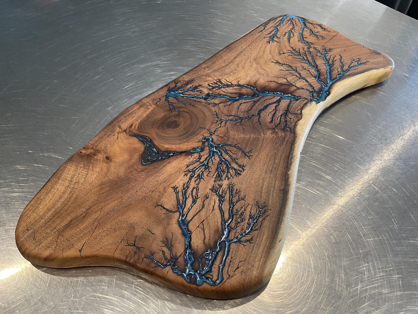 Charcuterie Board Fractal Art Live Edge Mesquite