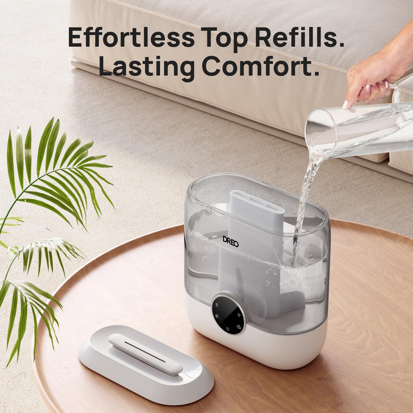 Dreo Smart Humidifiers for Bedroom, 6L Top Fill Supersized Cool Mist Humidifier for Large Room, 60 Hour Runtime, Quiet Ultrasonic Humidifier for Plants, Baby, Indoor, Home, Night Light, Black