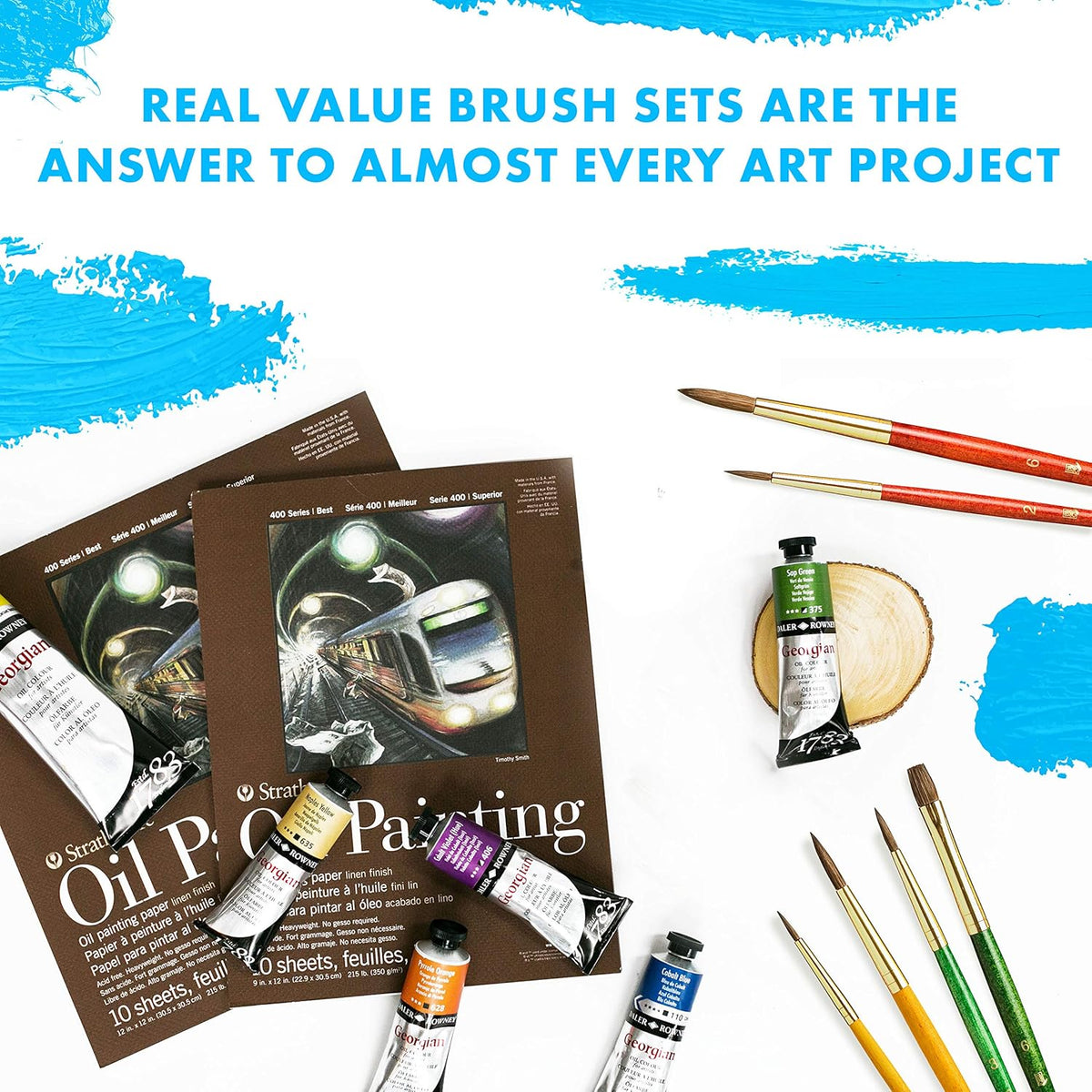 Princeton Art & Brush Synthetic Gold Taklon Brush Set, 6/Pkg