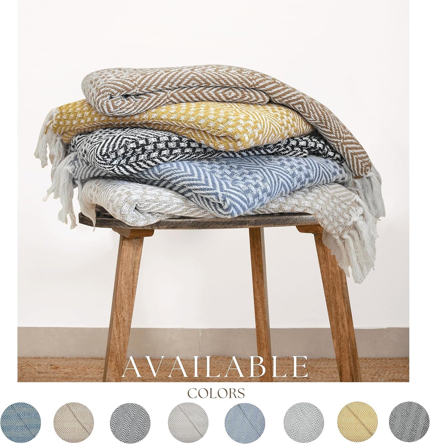 RAJRANG Dusty Blue Throw Blanket, Soft and Warm Living Room Decorative Throws - 60 x 50 Inch