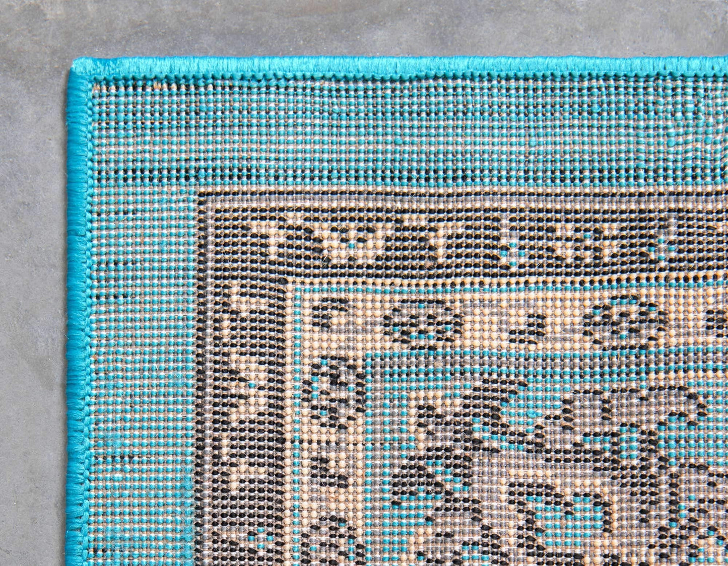 Unique Loom Sialk Hill Collection Area Rug - Washington (9' 10" x 13' 1" Rectangle, Turquoise/ Black)