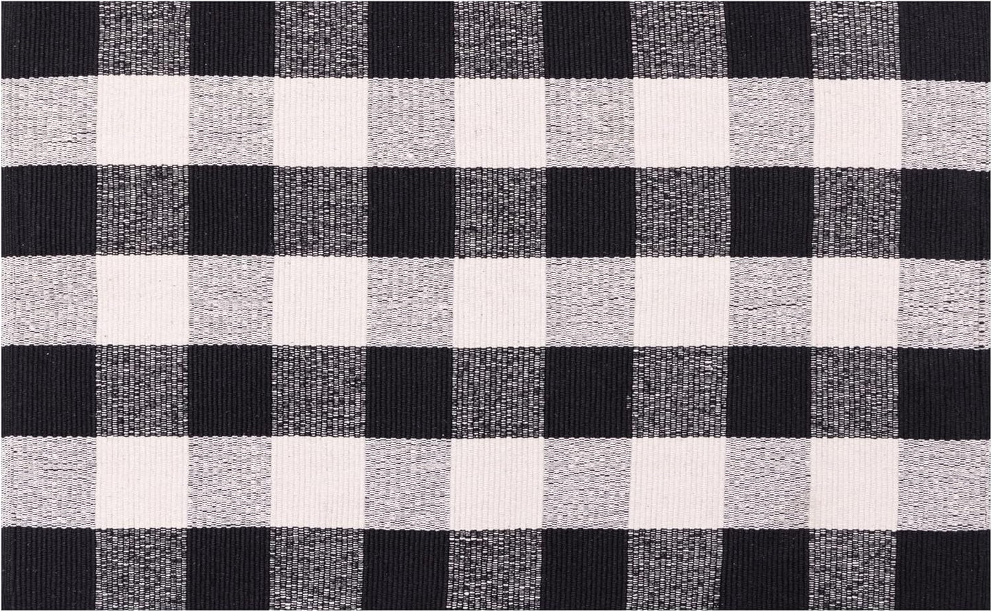 RAJRANG Buffalo Plaid Rug, 23.6 x 35.4 Inches, Cotton Washable Door Mat, Checkered Indoor Outdoor Decor