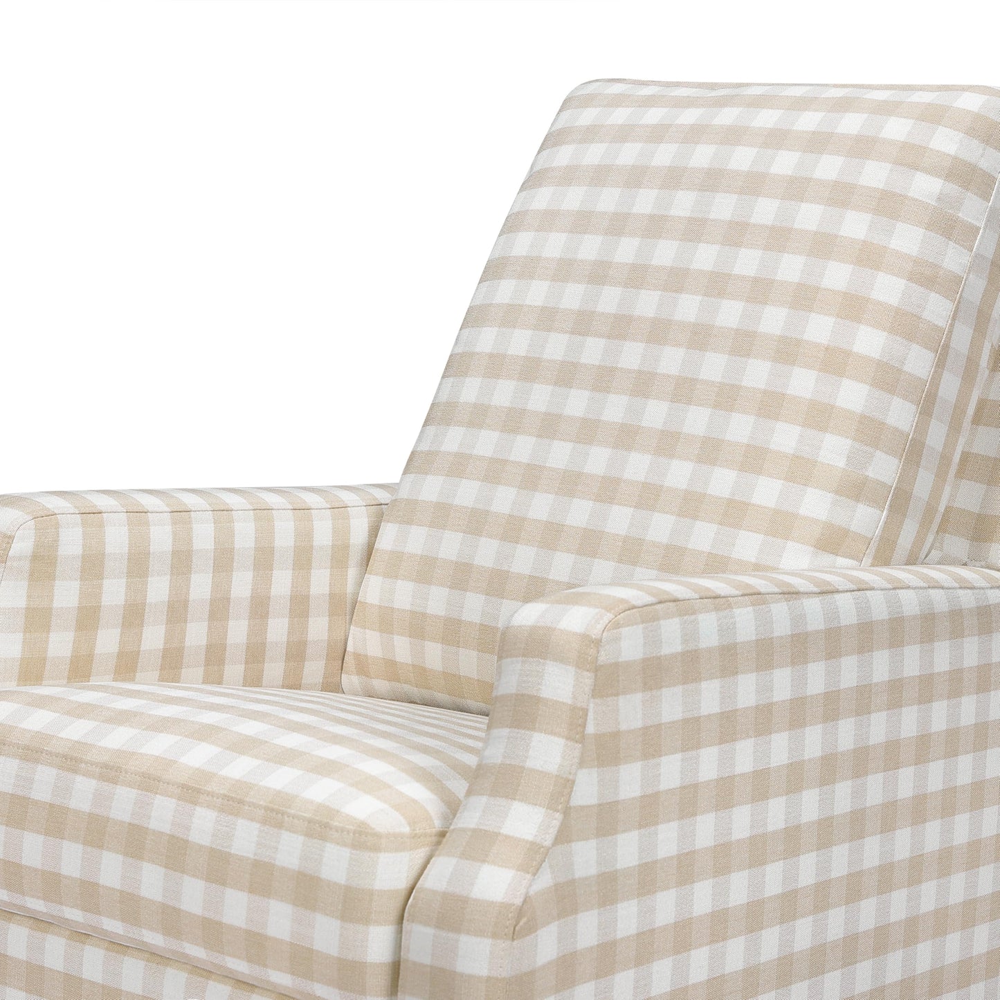 Namesake Crewe Glider Recliner Nursery Chair - GREENGUARD Gold & Certi-PUR US Certified Rocker Recliner - Glider Rocking Chair for Nursery & Living Room - Manual, 360° Swivel, Tan Gingham
