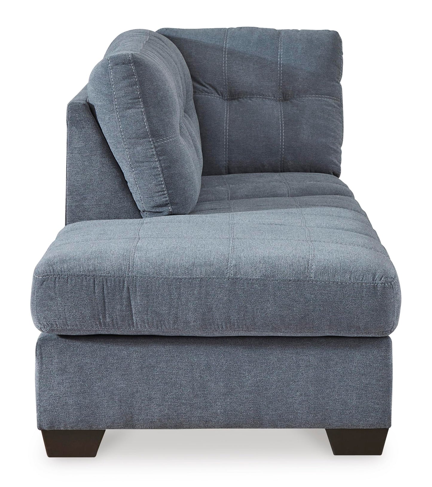 Signature Design by Ashley Marleton Contemporary Left-Arm Facing Tufted 2-Piece Sleeper Sectional with Chaise, Loose Seat Cushions and Bi-Fold Memory Foam Mattress, Full, Blue